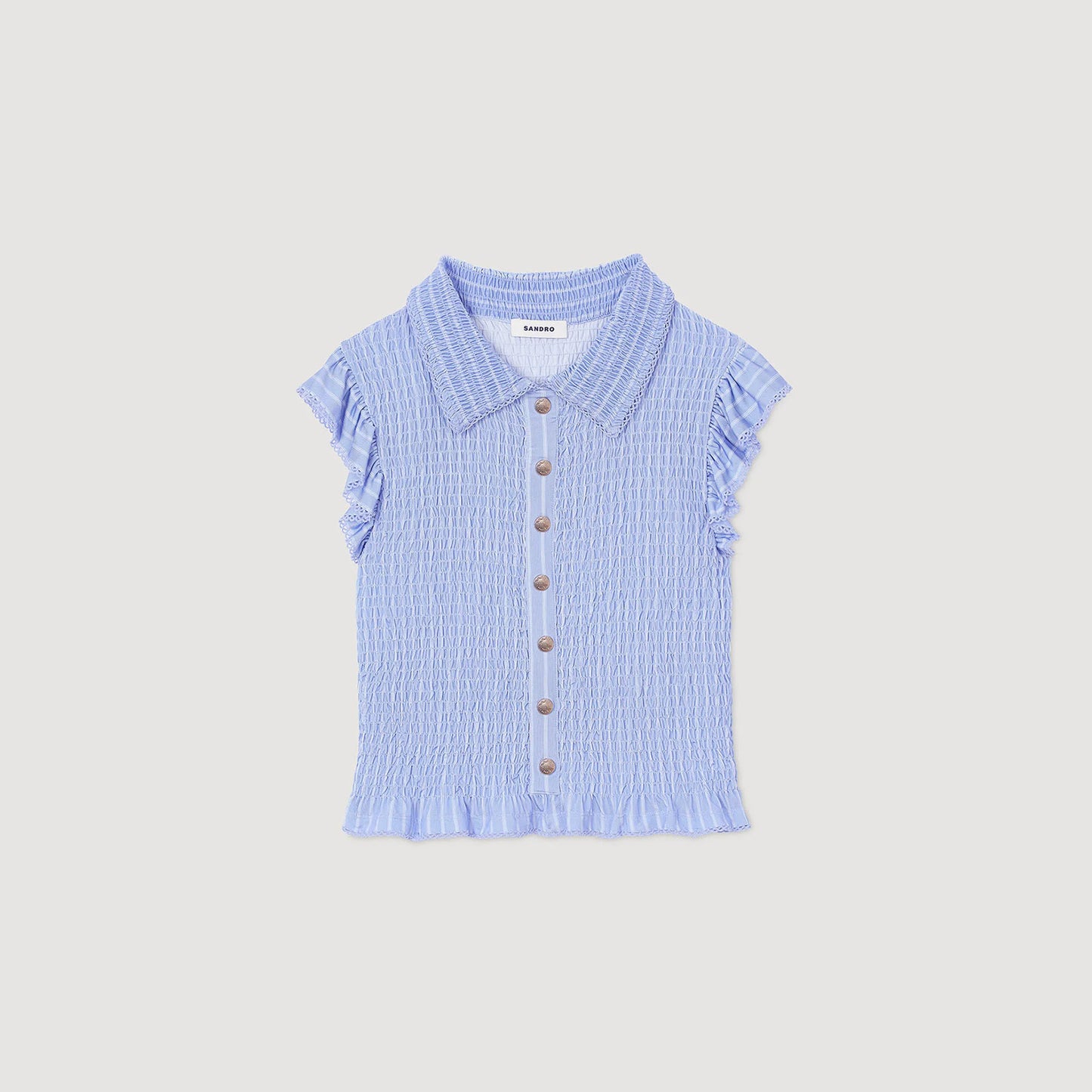 Camiseta fruncida a rayas