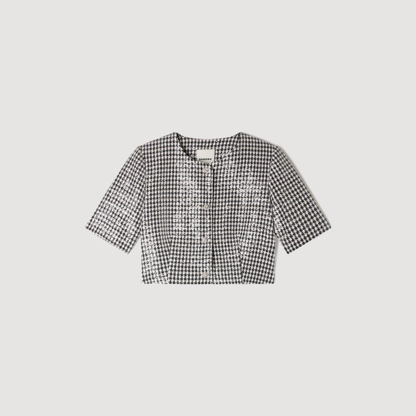 Chaqueta corta tweed pata de gallo