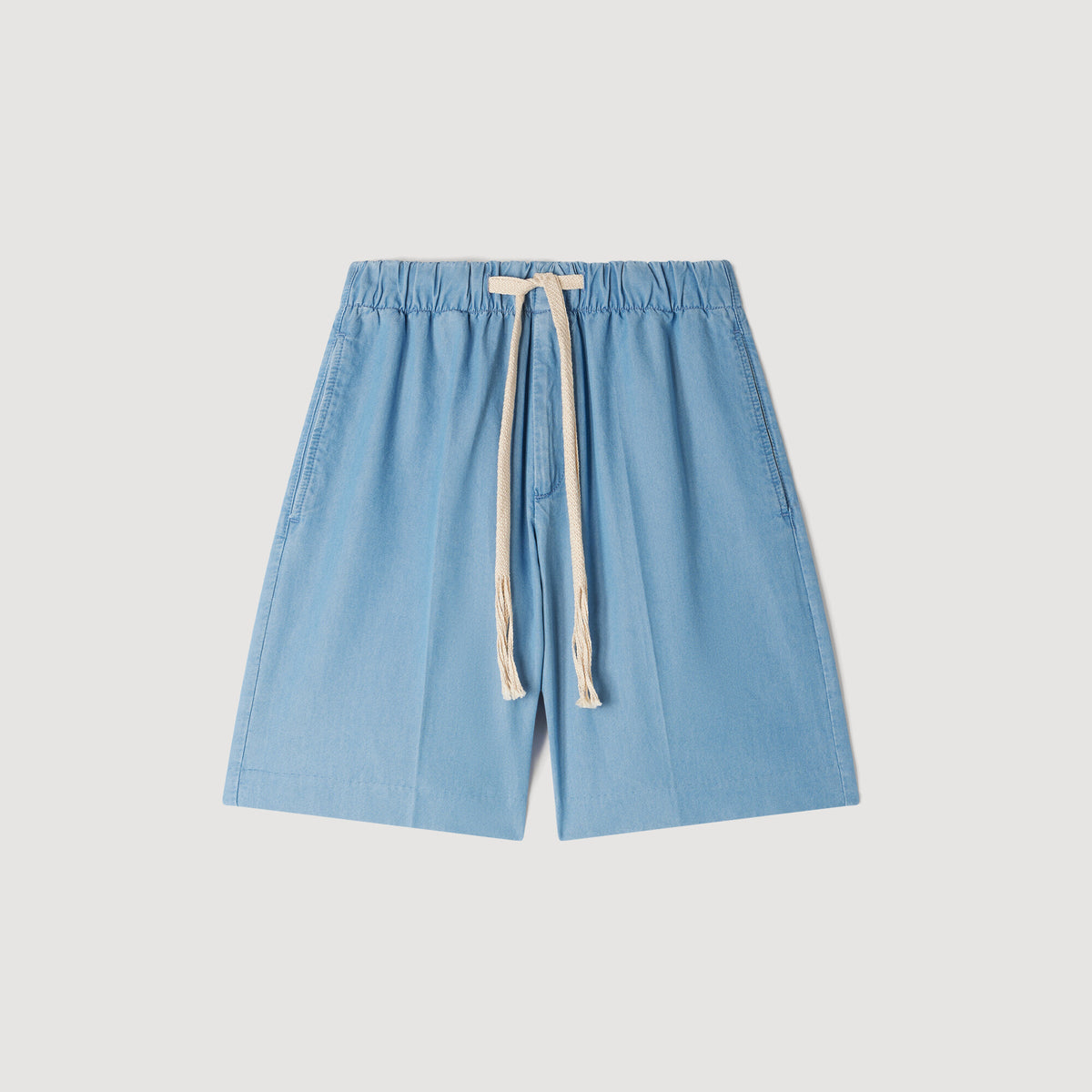 Short de algodón efecto lavado