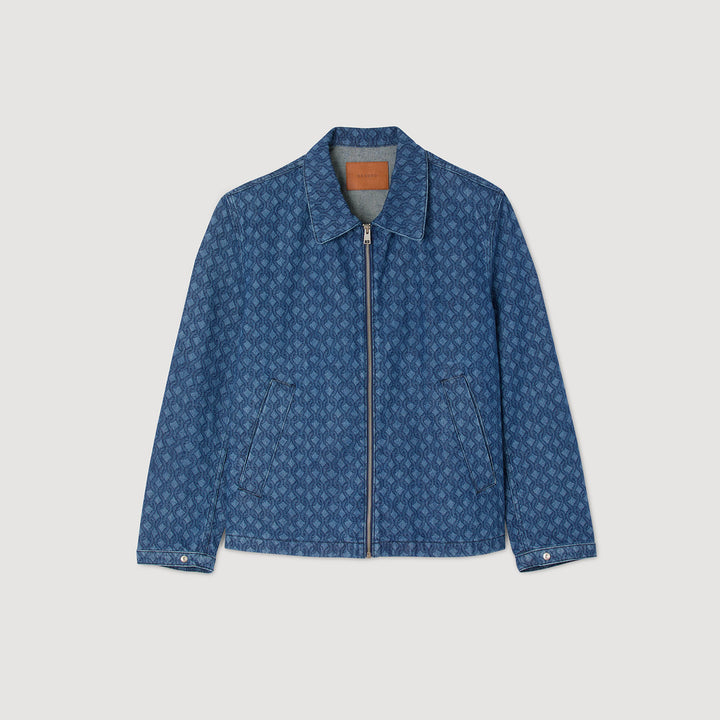 Chaqueta denim con motivo cuerda