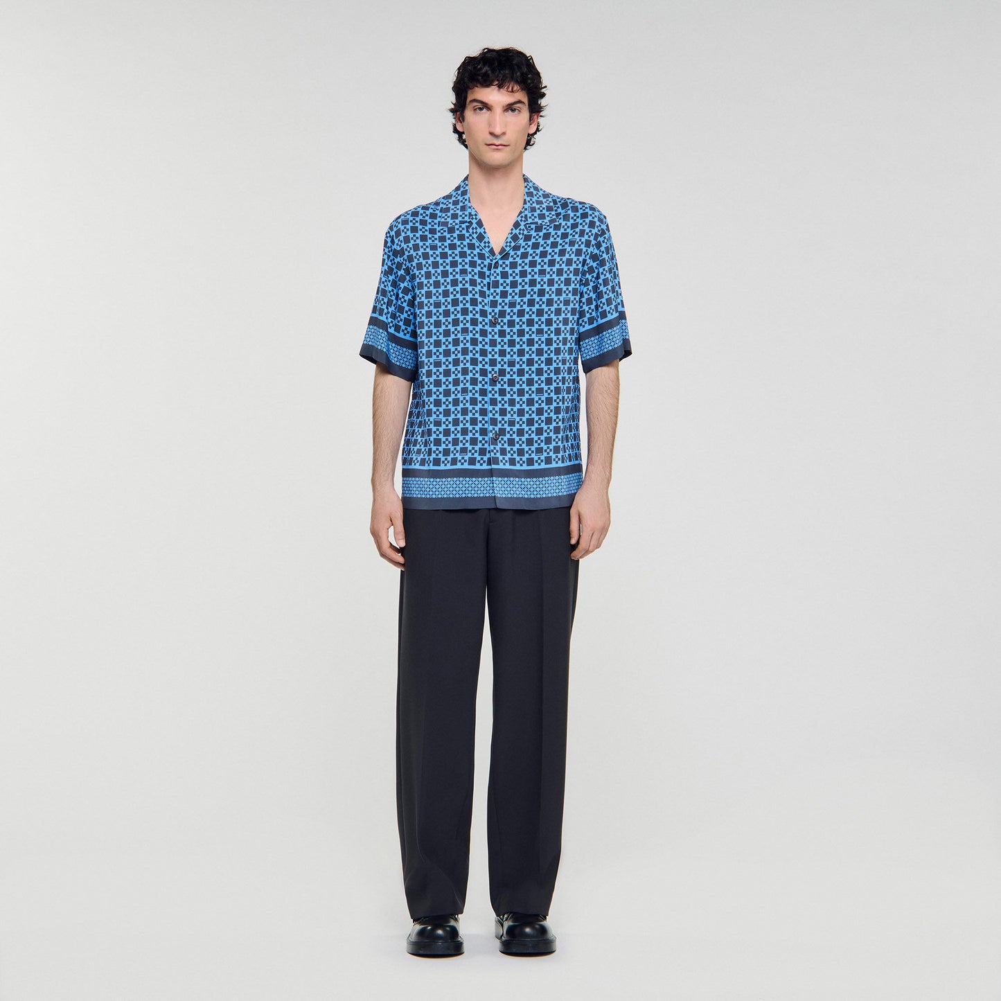 Camisa fluida con estampado Square Cross