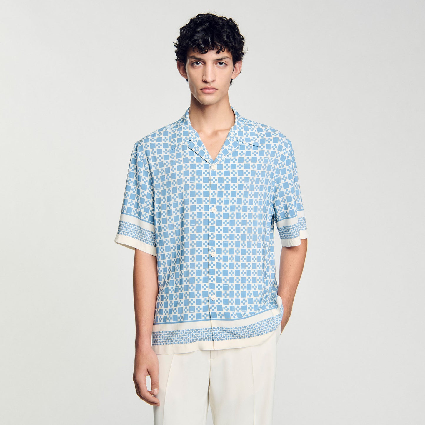 Camisa fluida con estampado Square Cross