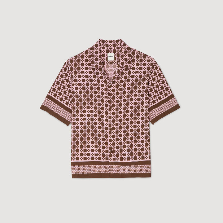 Camisa fluida con estampado Square Cross