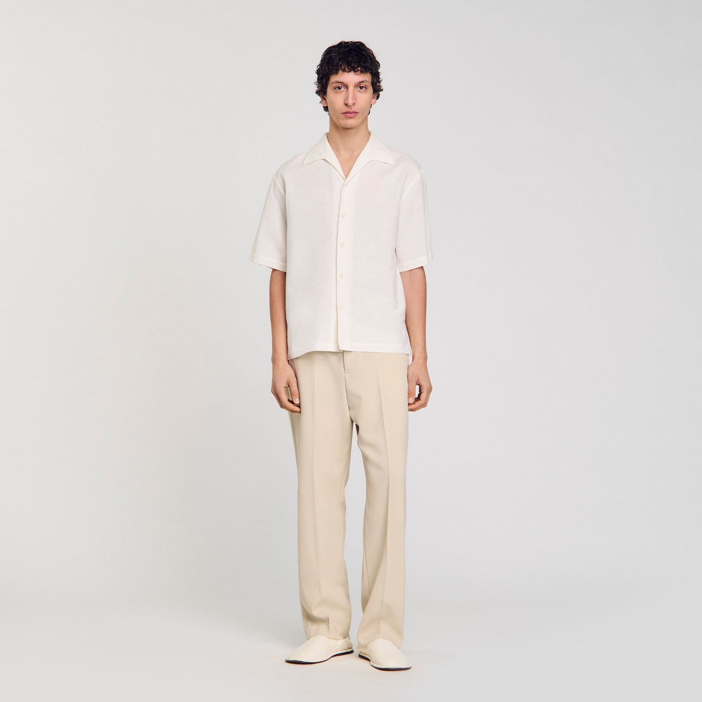 Camisa de algodón y lino