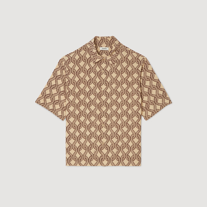 Camisa fluida con estampado de cuerda