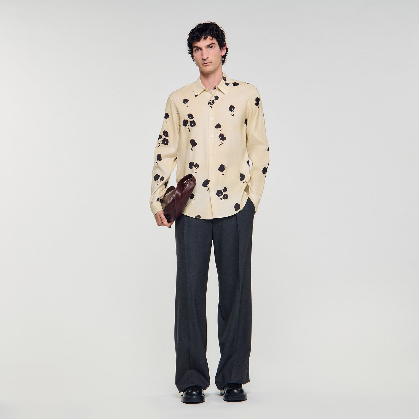 Camisa de lino con estampado floral