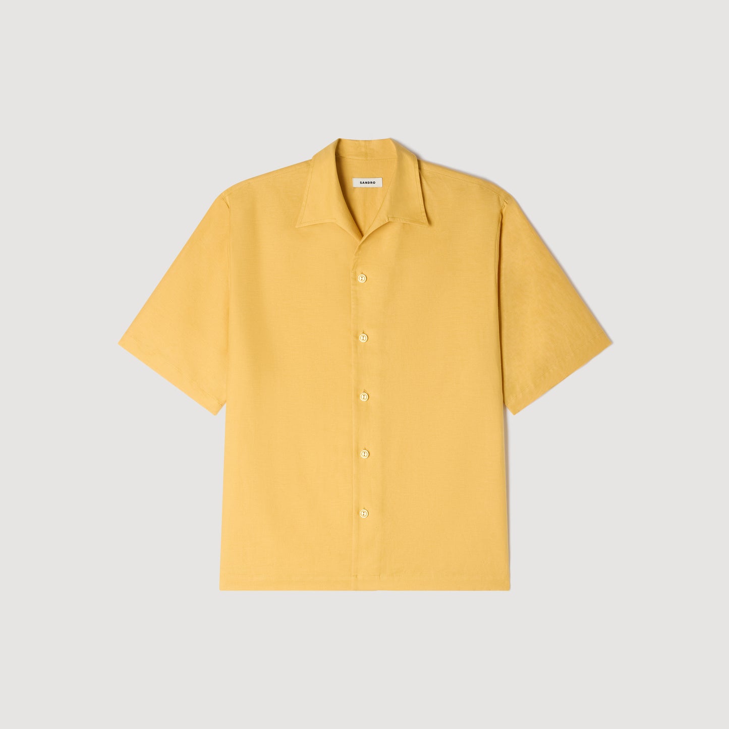 Camisa de lino con cuello italiano