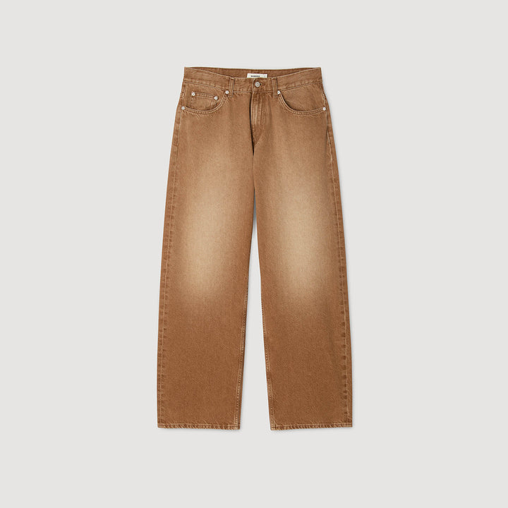 Vaquero holgado de algodón desteñido