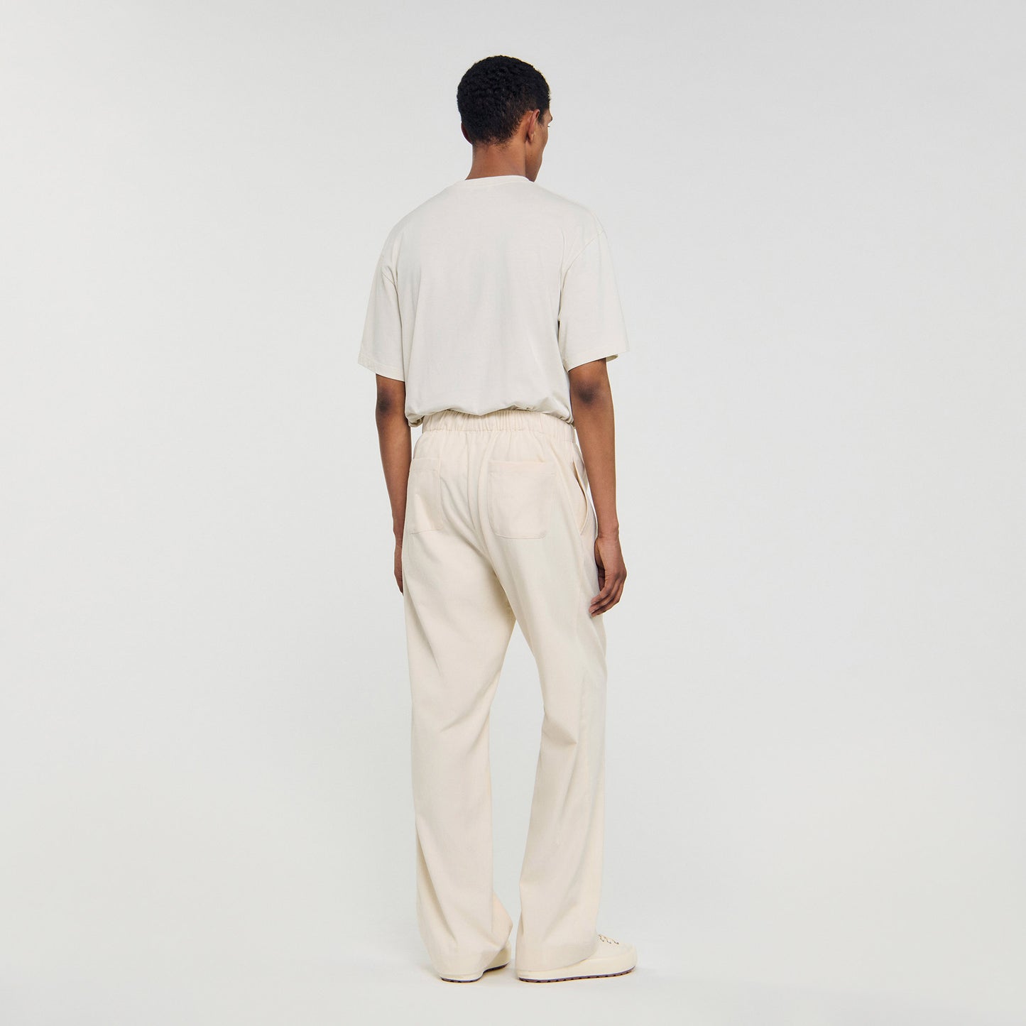 Pantalón ancho de algodón elástico