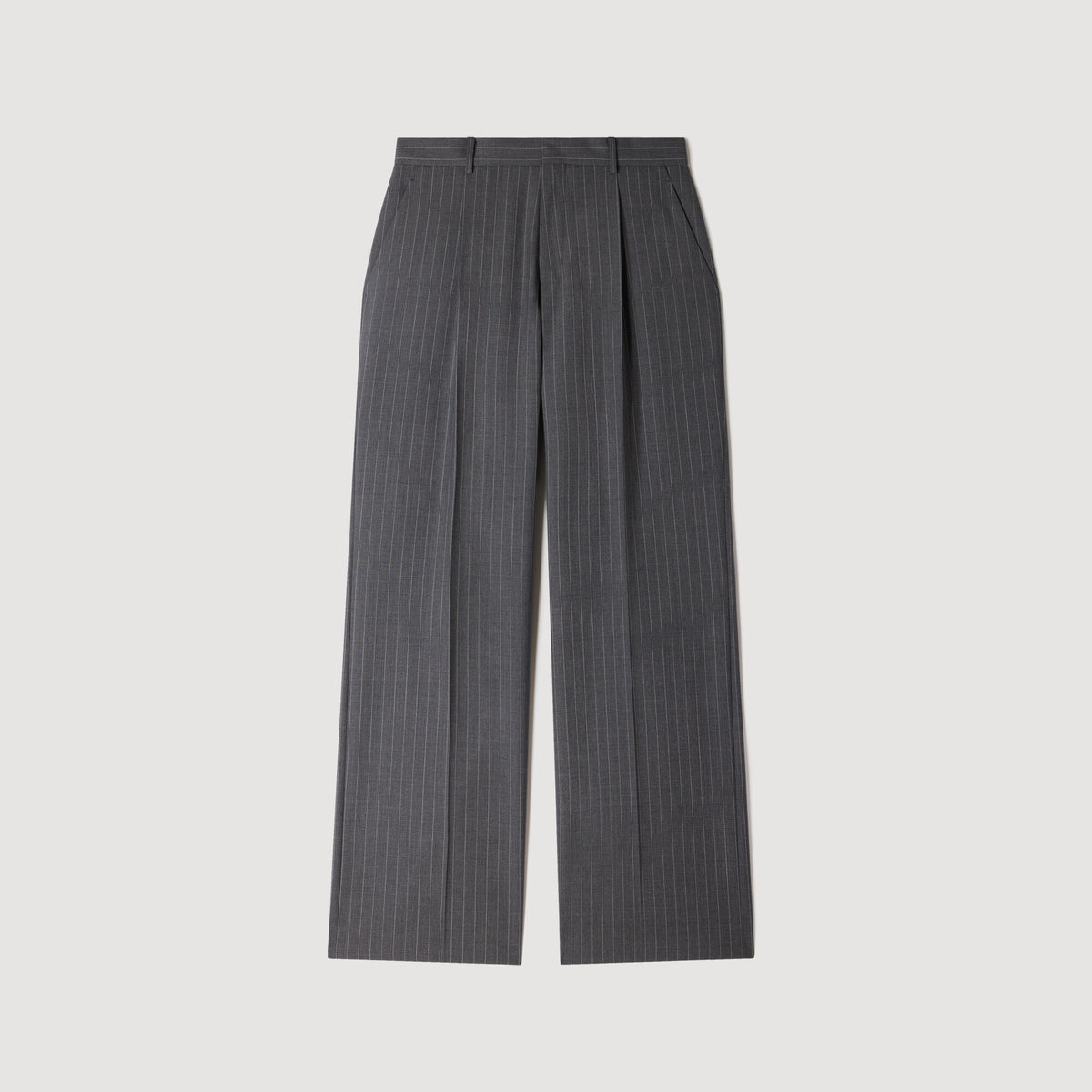 Pantalón ancho de traje de lana