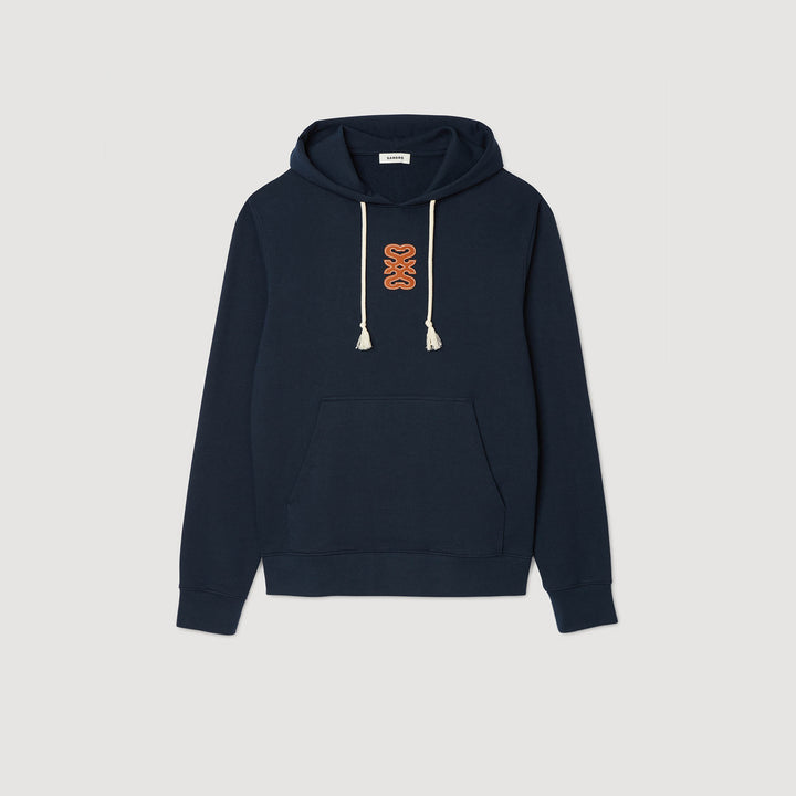 Sudadera con parche de cuero