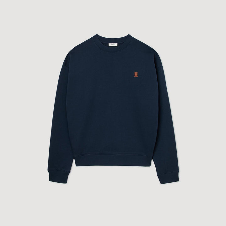 Sudadera oversize con parche de cuero