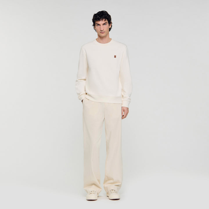 Sudadera oversize con parche de cuero