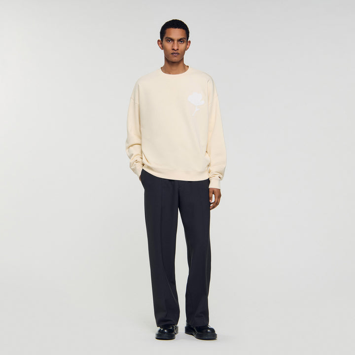 Sudadera con parche de flor