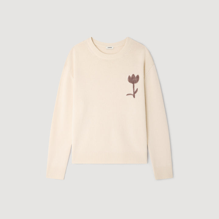 Sudadera con parche de flor