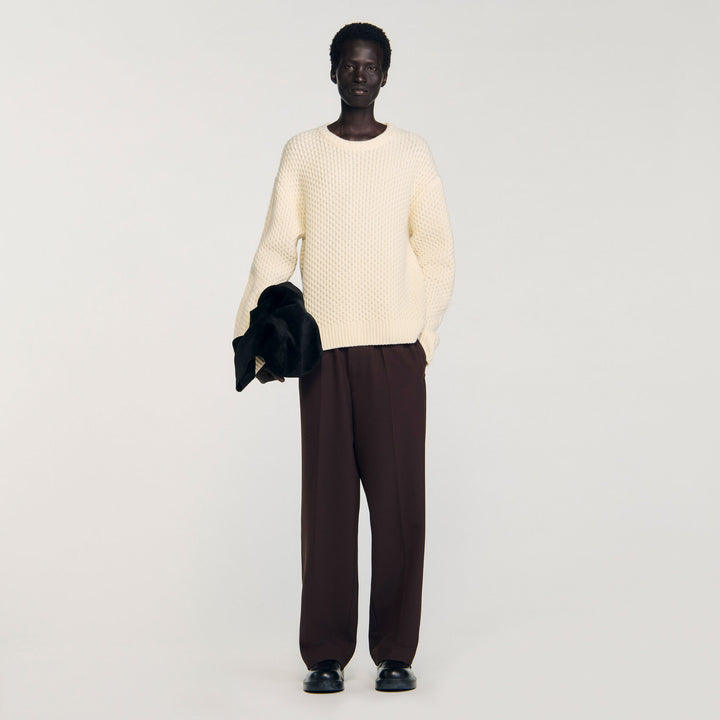 Jersey de lana punto nido de abeja