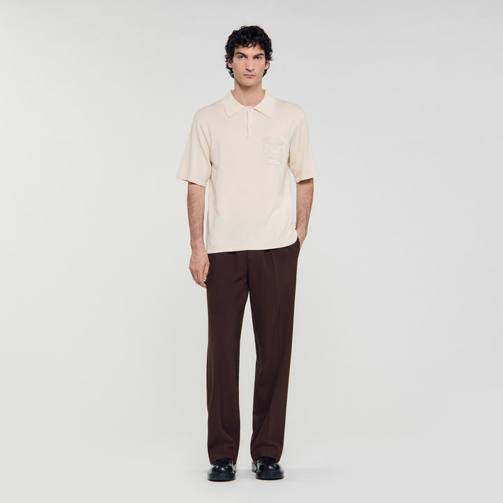 Polo con bordado de cuerda