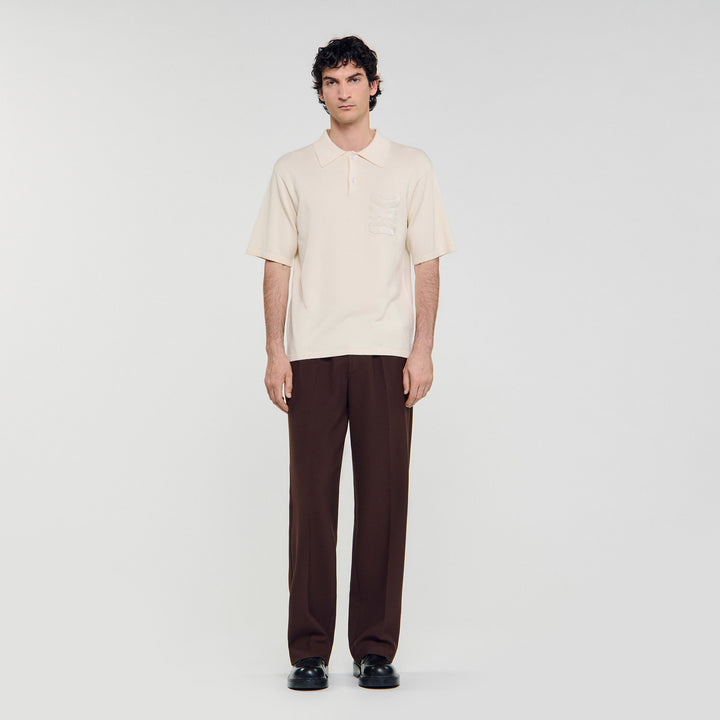 Polo con bordado de cuerda