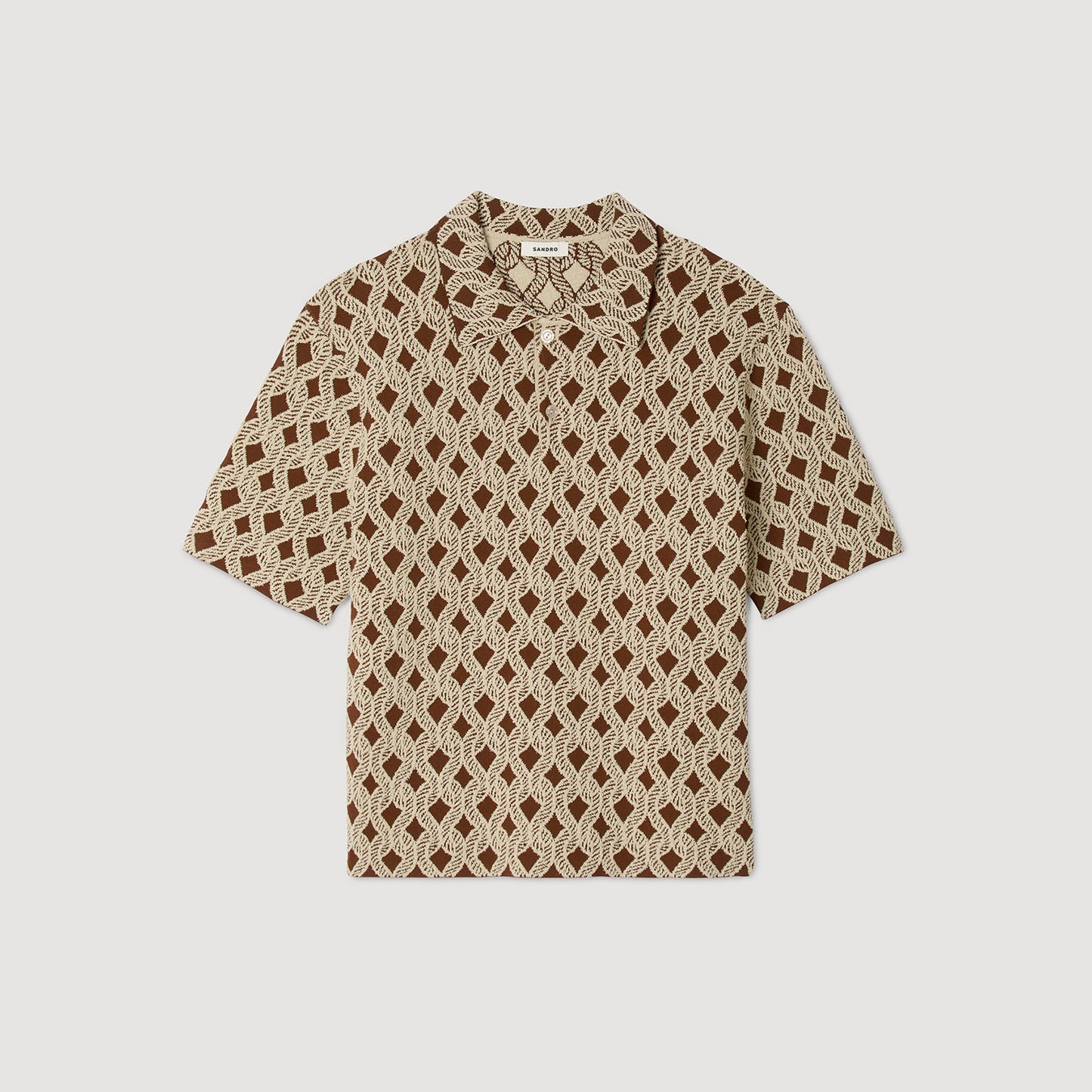 Camisa cárdigan de jacquard cuerda