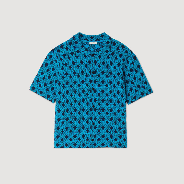 Camisa cárdigan de jacquard cuerda