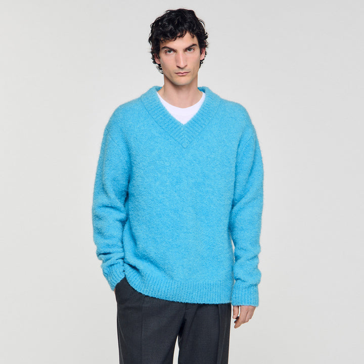 Jersey de cuello V de manga larga