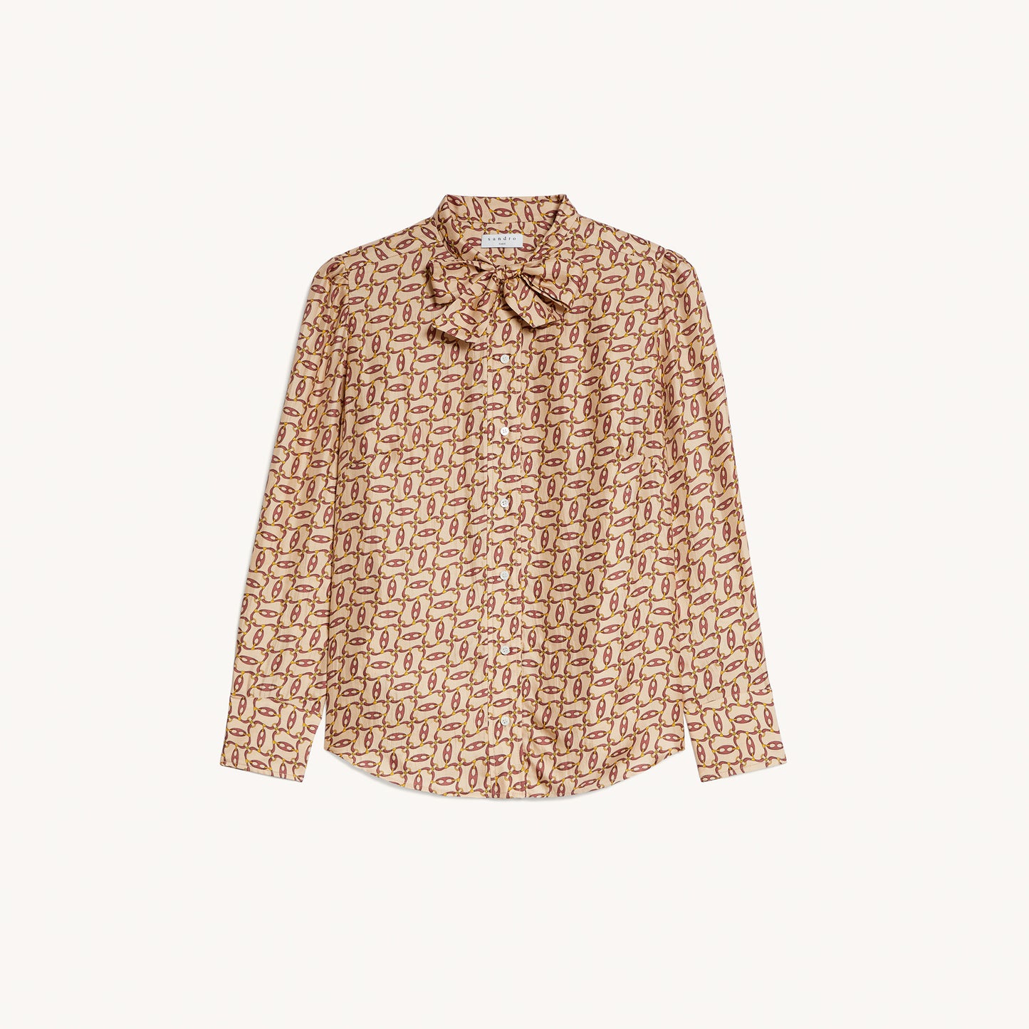 Camisa estampada con cuello de corbata Chainy