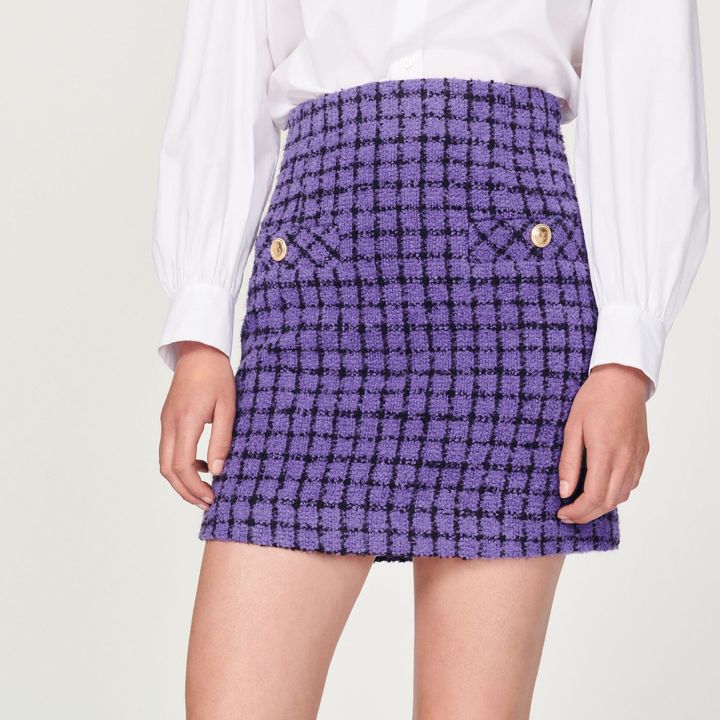 Falda corta de tweed