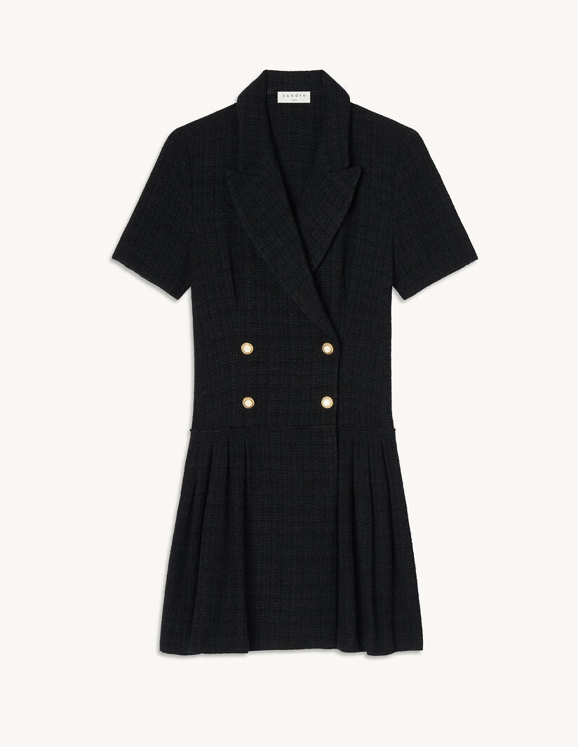 Vestido abrigo corto de tweed