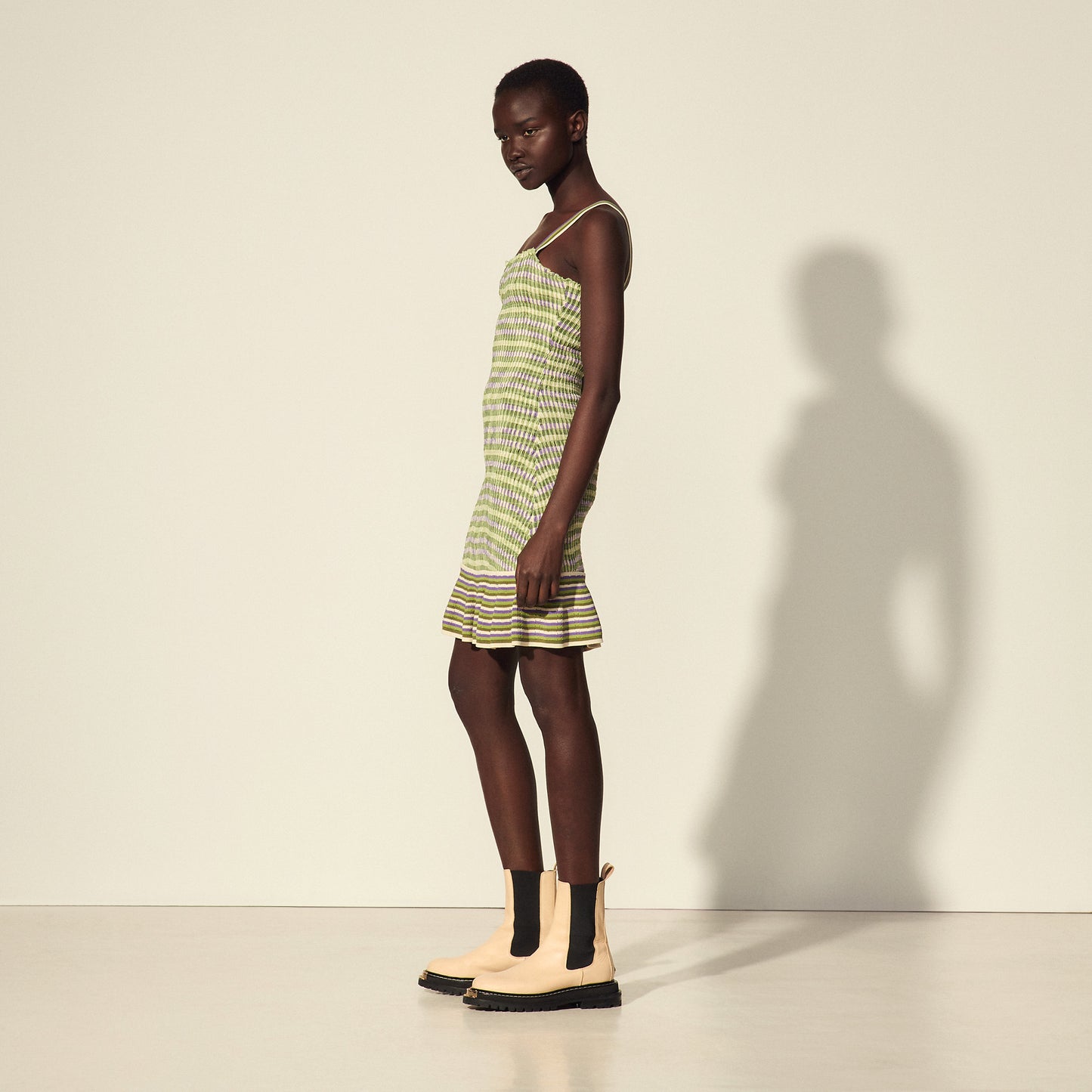 Vestido de punto con smocking