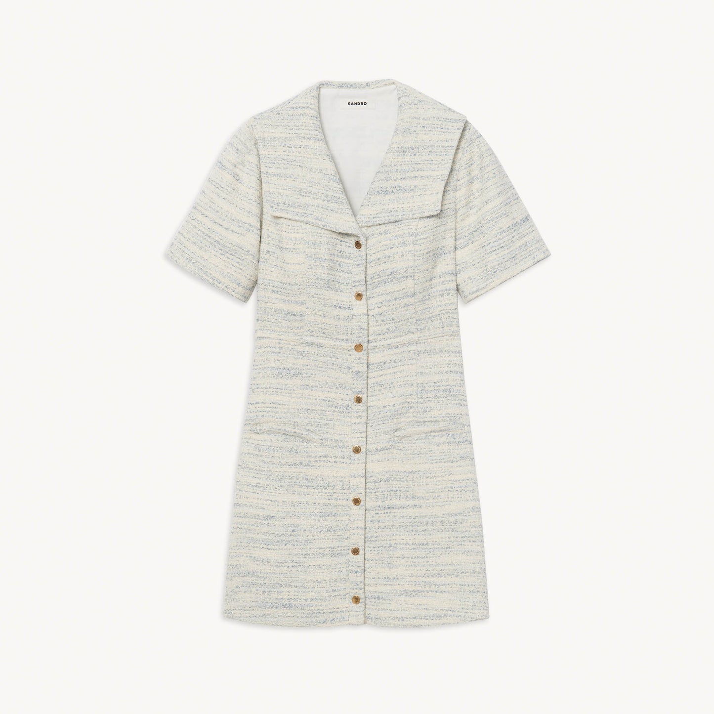Vestido con cuello marinero de tweed