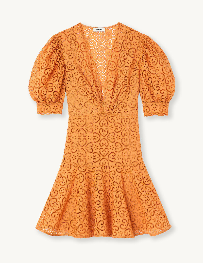 Vestido corto de bordado inglés
