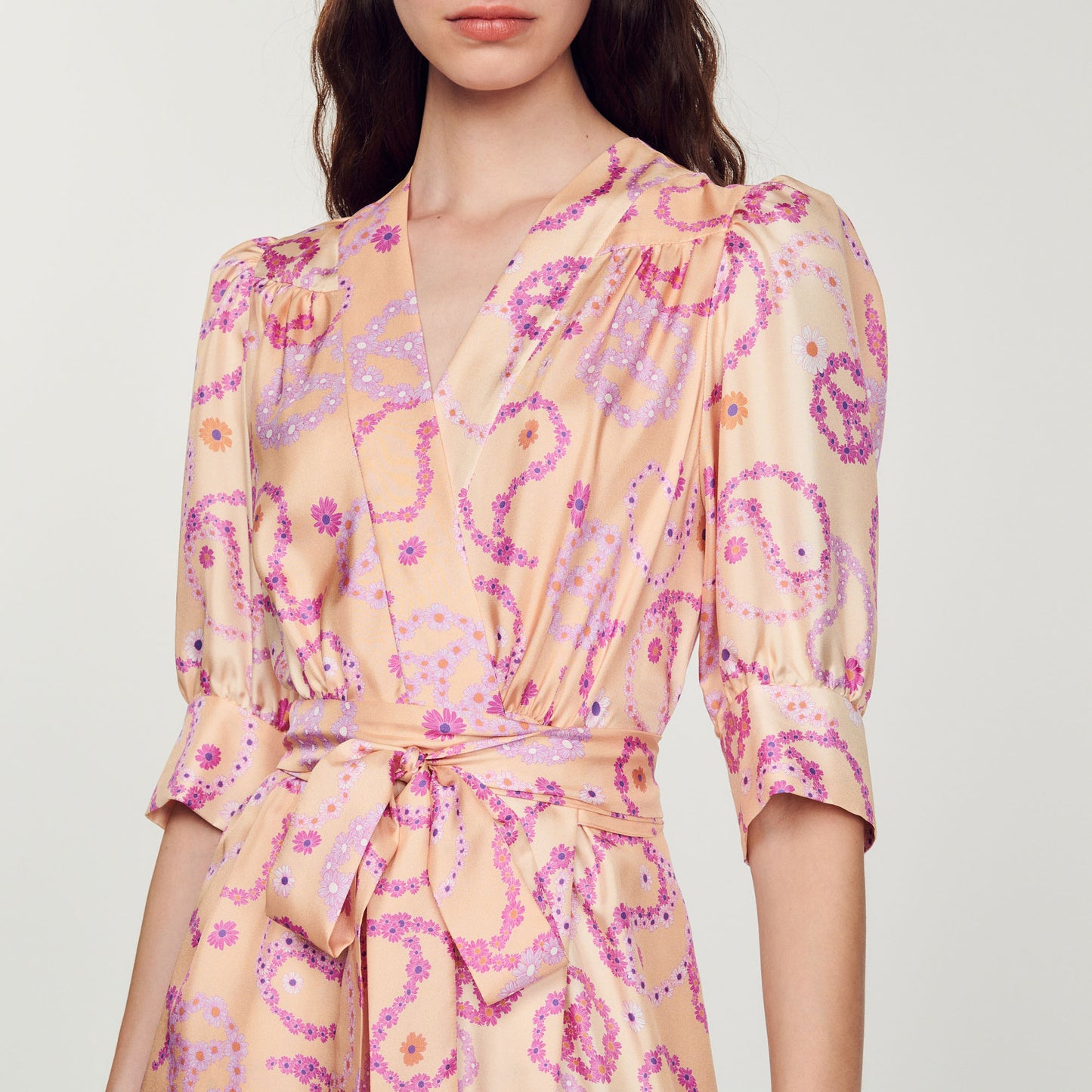 Vestido de seda con estampado Peace&Love