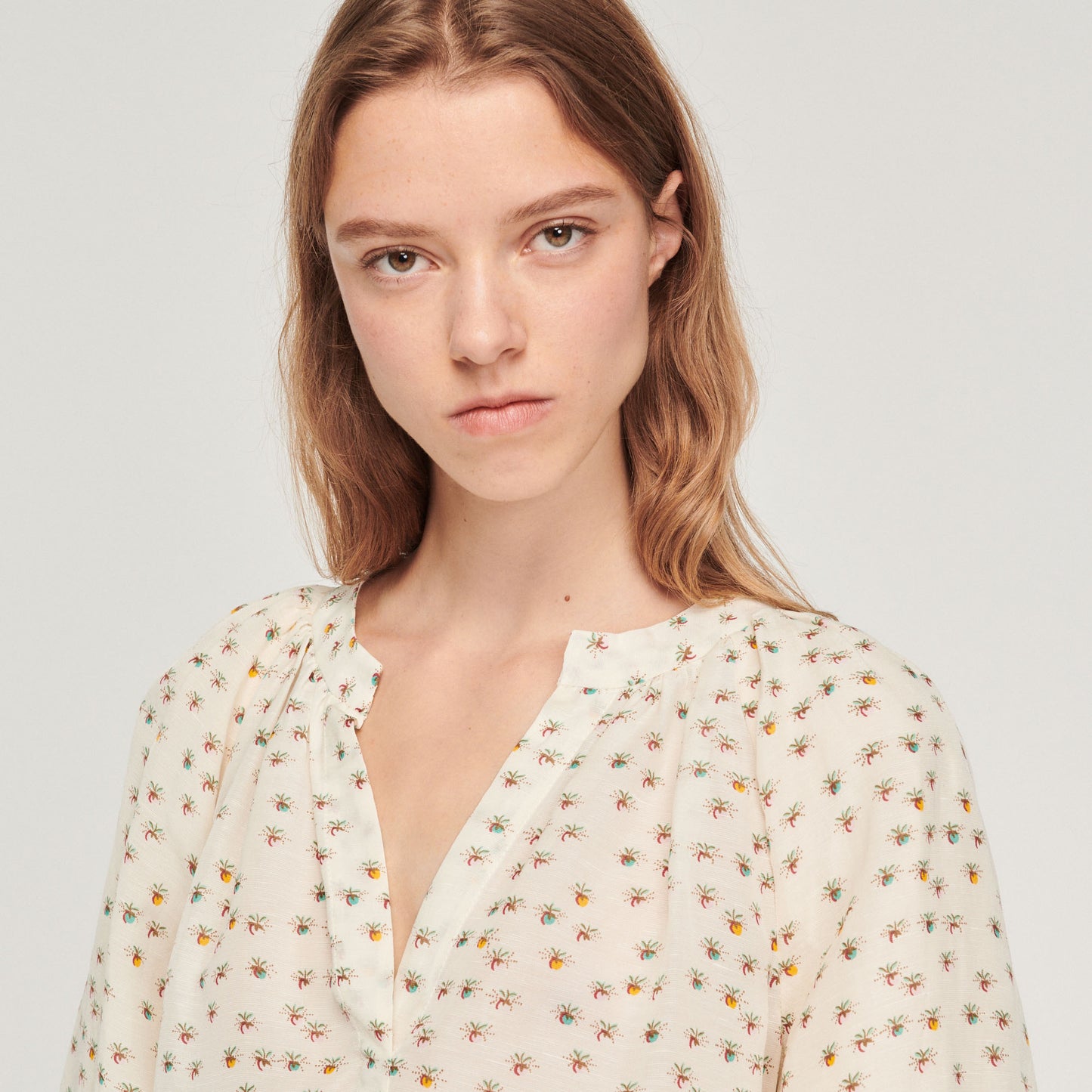 Top amplio con estampado Fleurs d’Été