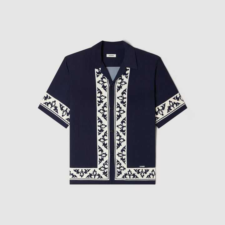 Camisa fluida estampado contraste