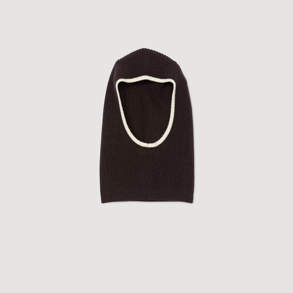 Balaclava de lana acanalada
