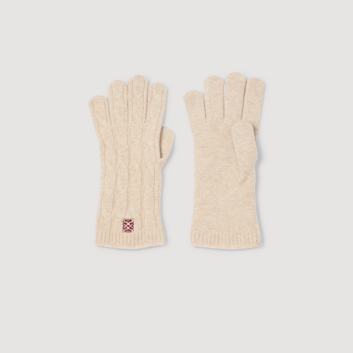 Guantes de punto trenzado