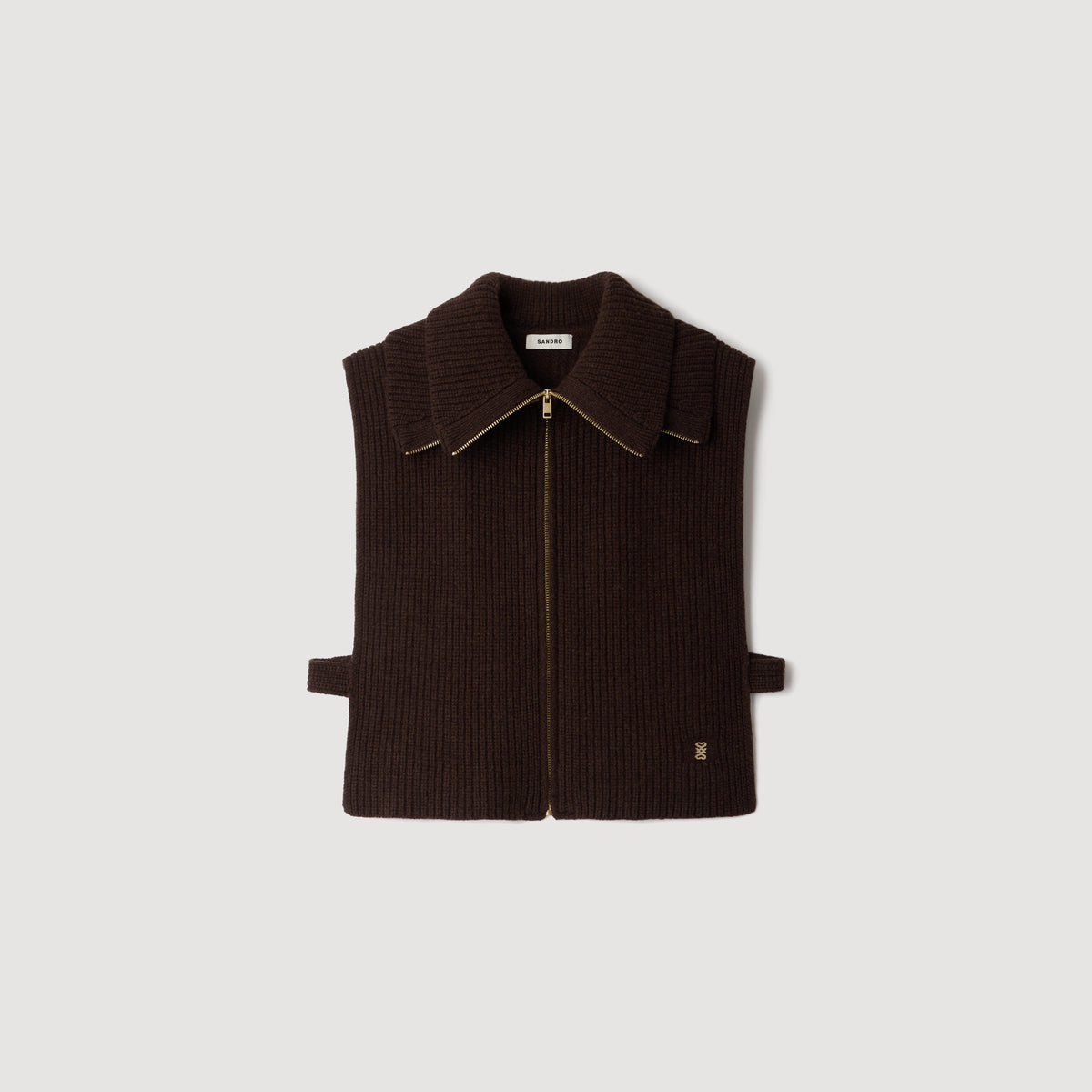 Cuello bufanda de lana con cremallera