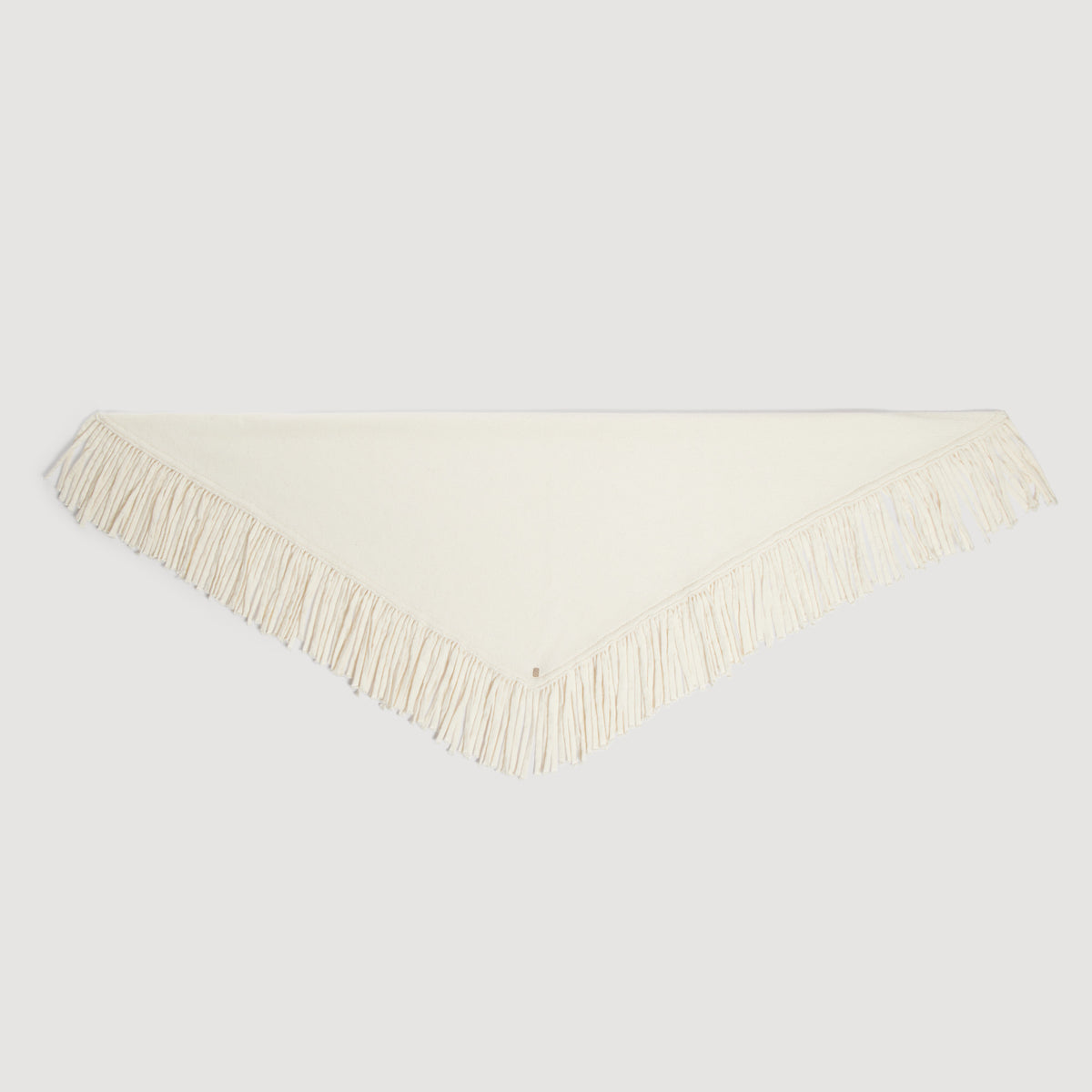 Fular triangular de lana con flecos