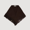 Fular triangular de lana con flecos