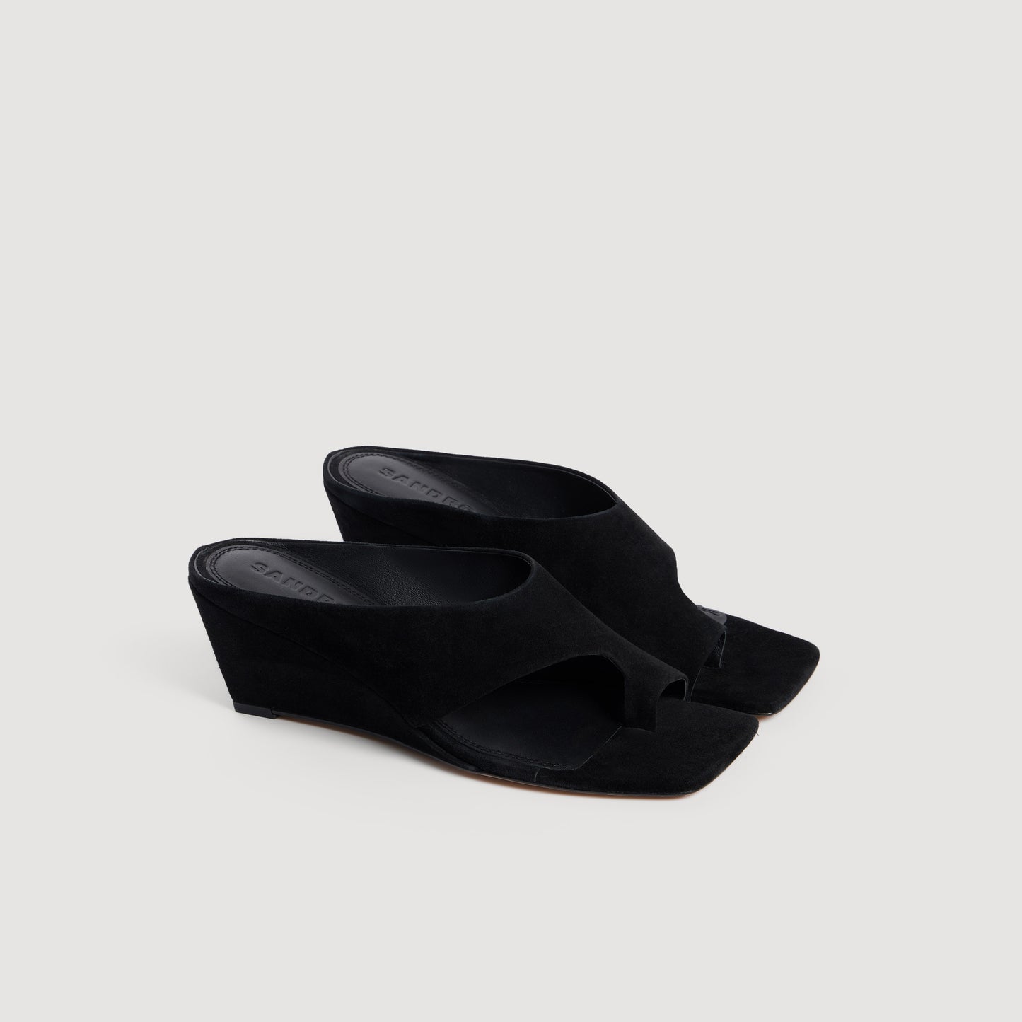 Sandalias de cuña de ante