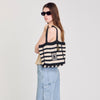 Bolso bicolor de ganchillo