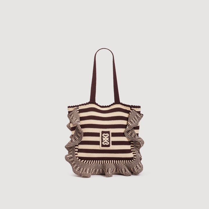 Bolso de ganchillo a rayas