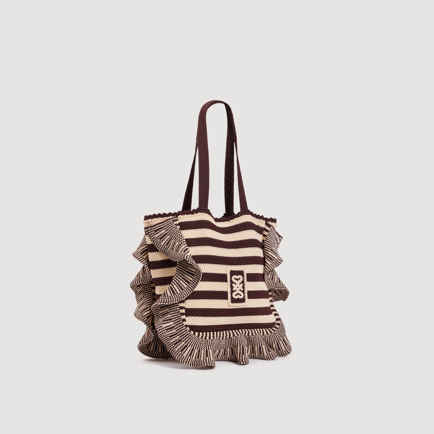 Bolso de ganchillo a rayas