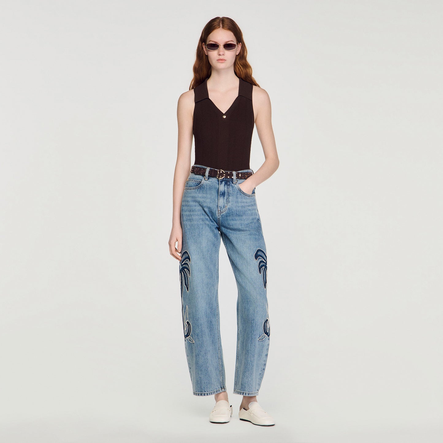 Body de canalé con cuello polo