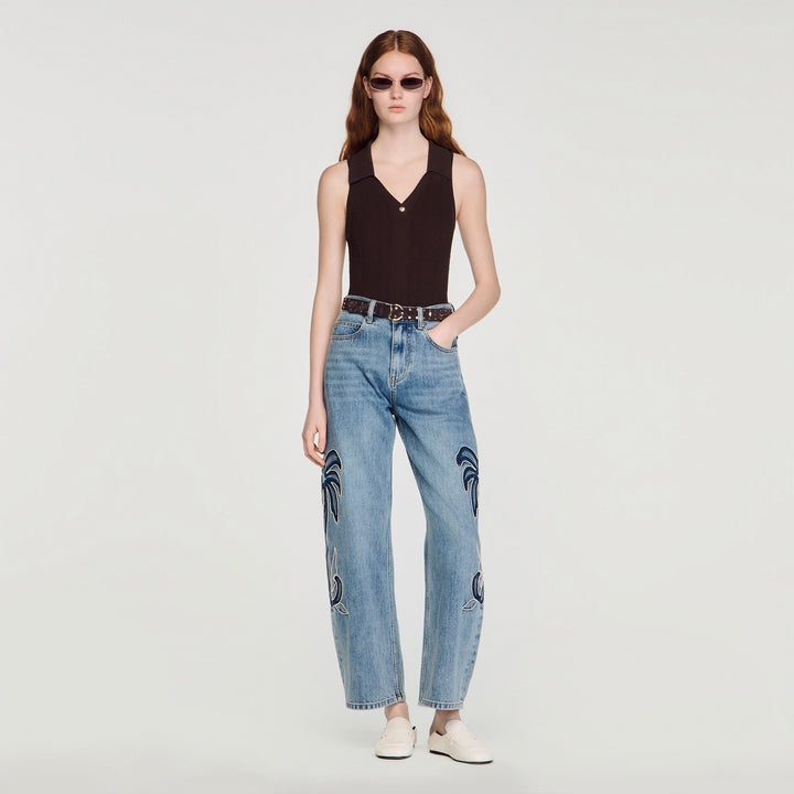 Body de canalé con cuello polo