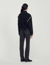 Chaqueta de denim lavado con strass