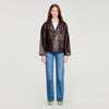 Cazadora de cuero oversize