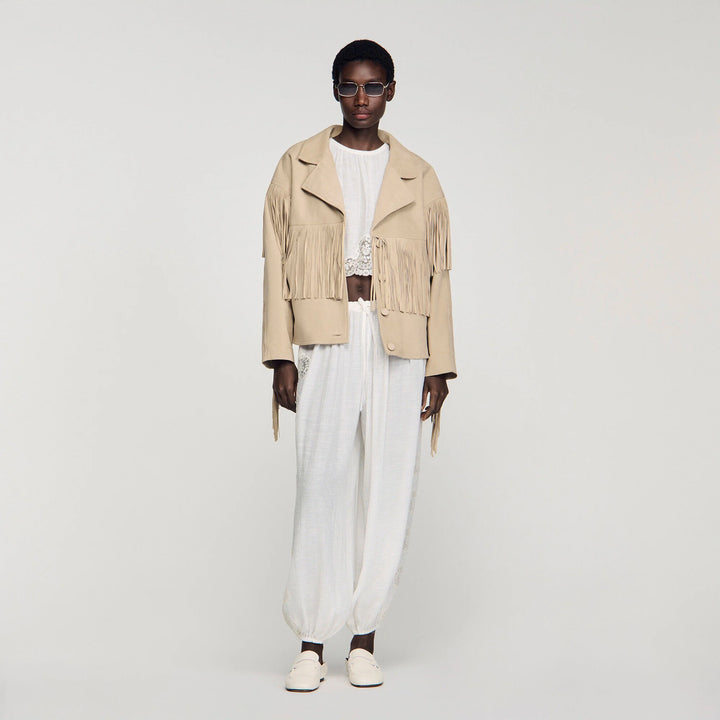 Cazadora de ante con flecos