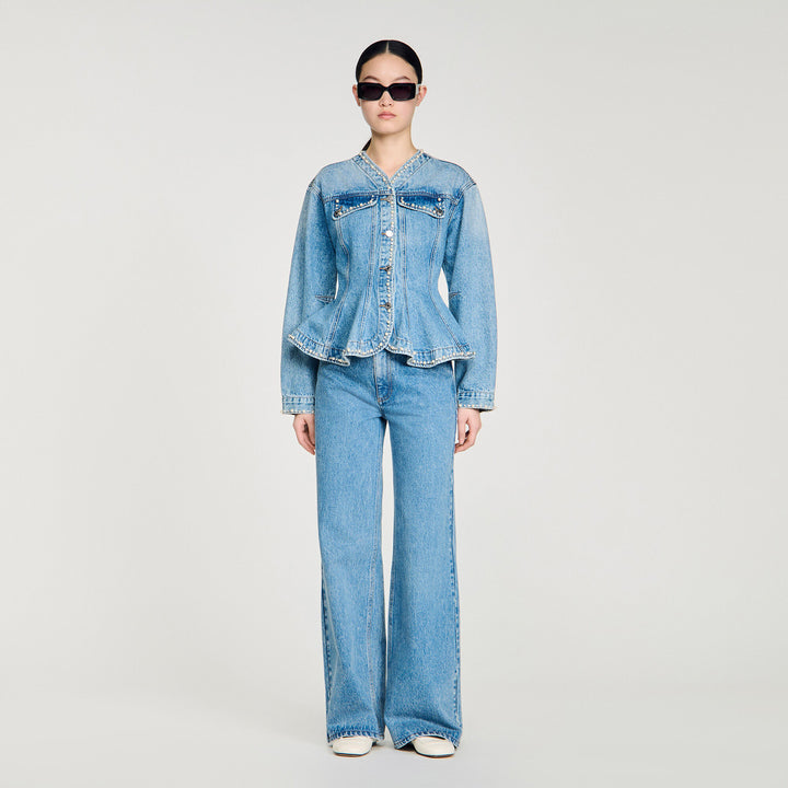 Cazadora vaquera con perlas