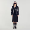 Cazadora de cuero oversize